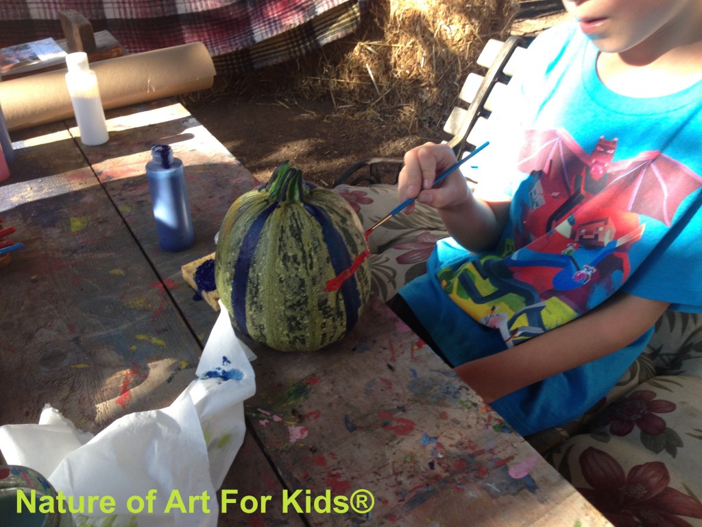 kids pumpkin painting and carving