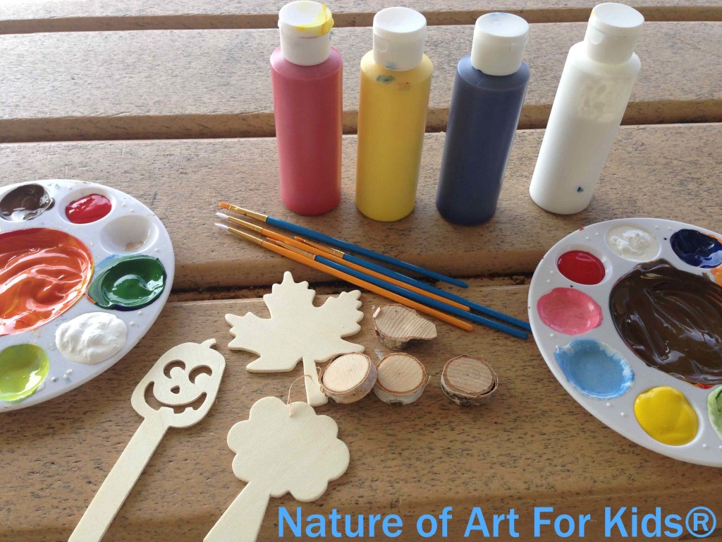painting wood crafts for fall, with eco friendly paints