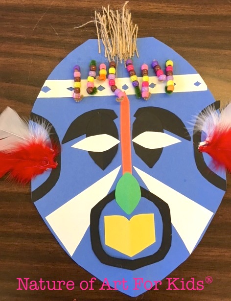 African Mask Craft Project| Kids, lesson plan for K-6