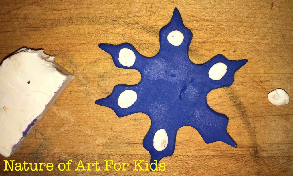 Clay Snowflake Kids Winter Project, sensory art making