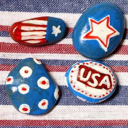Rock Painting Kids Art Project, American Flag