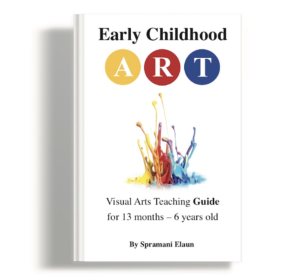 Early childhood art guide for teachers and parents, book image of cover by author spramani elaun